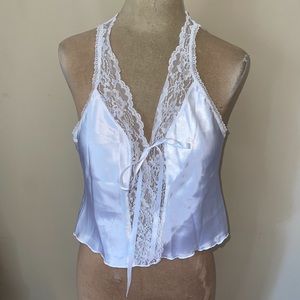Mayela Medium Vintage White Silk Slip Top NICE